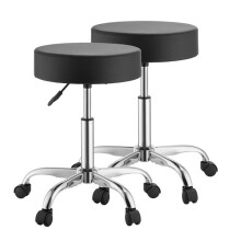 Tabouret Ă Roulettes-Duoku-lot de 2, Assise Ergonomique en Cuir PU, pour Salon de Coiffure, Clinique et Studio