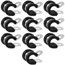10St Kabelklem Set Met Rubberen Bumpers En Roestvrij Staal Materiaal