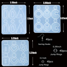 (PA007) 123PCS Resin Casting Molds Silicone DIY Irregular Jewelry Earrings Making Mould