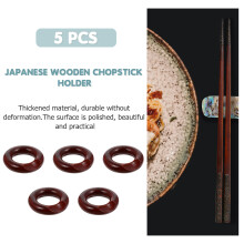 5St Decoratieve Chopsticks Houder in Donkerrood