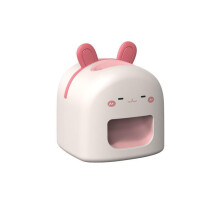 (Pink) Flippy Mini Seed Opener Rabbit Shape USB Rechargeable Sunflower Seed Cracker White 9.7x10x8.6 cm