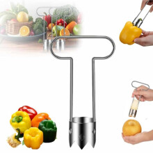 Stainless Steel Fruit Corer 16x3.5x3.5cm for Apples Pears Red Peppers Compact Design