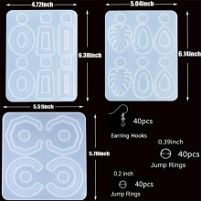 (PA006) 123PCS Resin Casting Molds Silicone DIY Irregular Jewelry Earrings Making Mould