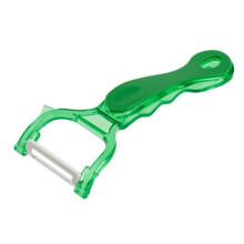 Manual Peeler with Ceramic Blade, Green Plastic Handle, 18cm, Peel Vegetables and Fruits