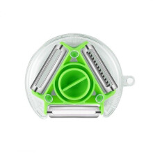 Curatator Multifunctional 3 in 1 Vegetable and Fruit Peeler Green Easy to Use and Change Blades Kitchen Tool
