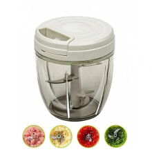 Manual Food Chopper 1000ml Capacity 5 Stainless Steel Blades Vegetable Chopper Kitchen Gadget Grey Compact Design