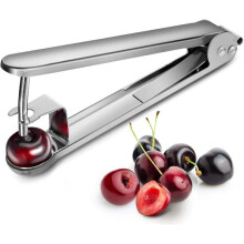 AMRINUGL Cherry Pitter Stainless Steel 14.7x5.5cm Silver Ergonomic Design Fruit Corer Kitchen Tool