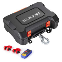 Treuil Portatile 12 V CC 2721 kg-Duoku-con Corda Sintetica, Telecomandi Senza Fili e Filo, Adatto per Quad, con Guida-Cavo