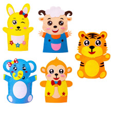 5Sets Creatief Handpop DIY Kit Met Stoffen Materialen Voor Kinderen