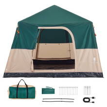Tenda de Camping Inflável-Duoku-para 6 Pessoas com Estrutura em TPU e 4 Grandes Janelas em Rede, Verde
