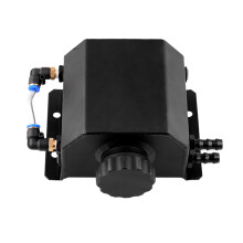 Universal 1L Black Aluminum Radiator Coolant Water Tank Oil Catch Can Reservoir