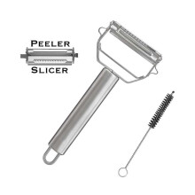 Stainless Steel Vegetable and Fruit Peeler Double Blade Silver 18x8.5cm Kitchen Tool