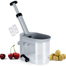 Stainless Steel Cherry Pitter for Cherry/Sour Cherry, Vilde Suction Base with Locking Device, Dishwasher Safe, 20 x 10 x 27 cm, Gray