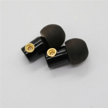 (Black) DIY MMCX Plug Pluggable Vocal Earbuds with Metal Shell Earphones