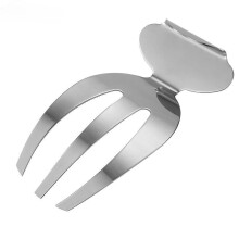 Stainless Steel Salad Tongs Creative Three-Prong Fork Kitchen Utensil Durable Salad Mixer for Fruits and Vegetables 1-Pack