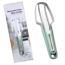 3 in 1 Watermelon Slicer Fruit Cutter Stainless Steel 10cm Portable Design Kitchen Gadget