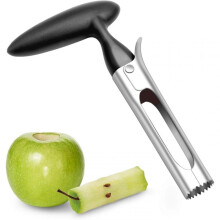 Stainless Steel Apple Corer Black 17.8x9cm Kitchen Fruit Core Remover Efficient Peeler