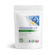 Potassium Chloride 200mg and Vitamin C 50mg - 60 Tablets - UK (Vegan)