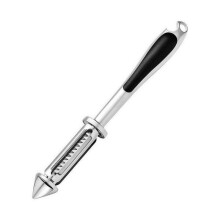 3-in-1 Stainless Steel Fruit and Vegetable Peeler, Ultra Sharp Serrated Blade, Ergonomic Design, Compact Kitchen Tool