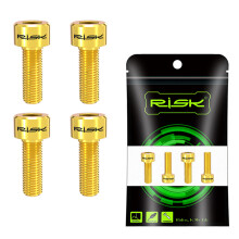 (Gold, M6x20) 4PCS Titanium M6x16/18/20mm MTB Bicycle Brake Caliper Fixing Bolts Screws