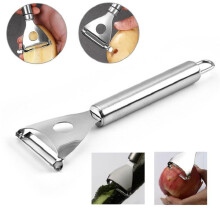 Stainless Steel Vegetable Peeler Kitchen Fruit Peeler Ergonomic Handle Silver 19x6cm Kitchen Gadget