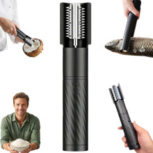 Wireless Electric Fish Scaler 304 Stainless Steel Head Strong Motor Waterproof Multifunctional Kitchen Coconut Grater Black