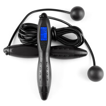 (black) Digital Counting Jump Rope - Electronic Calorie Counter, Fitness & Wireless Skipping Rope Set