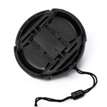 (52MM) No word lens cap pinched in the middle with anti-lost cord