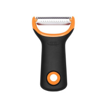 OXO Julienne Peeler Stainless Steel Orange Good Grips Kitchen Slicer for Vegetables and Fruits
