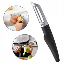 17 cm Black Vegetable and Fruit Peeler, Stainless Steel Blade, Ergonomic Non-Slip Handle, Kitchen Tool VARDEFULL