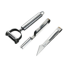 3-Piece Vegetable and Fruit Peeler Set, Stainless Steel Kitchen Peelers, Silver, 18x5x2cm, Ergonomic Peeling Tools