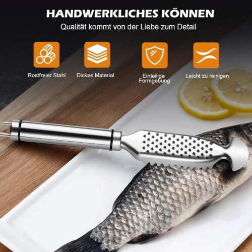 Stainless Steel Fish Scale Scraper 25x6cm Practical Kitchen Tool Corrosion Resistant Fish Descaler Efficient Scaling Kitchen Essential 2