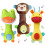 3er-Set weiche Babyrasseln Tiere 1