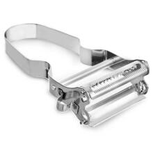 Vegetable Peeler and Fruit Peeler, Stainless Steel Dual Blade Peeler, Ergonomic Handle Peeling Tool for Right and Left Handed, Silver
