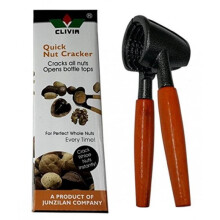 CLIVIA Walnut Cracker, Wood/Metal, Brown, Manual Nutcracker, Durable Tool