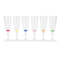6 Copos de Flute para Vinho e Champanhe com Luz LED, Ativados por Líquido, Piscantes, Transparentes para Festas e Celebr