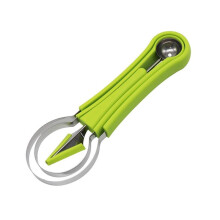 Vaxiuja 3-in-1 Fruit Carving Tools Set, Stainless Steel Peeler/Baller/Carver, Easy Clean Green Kitchen Accessories