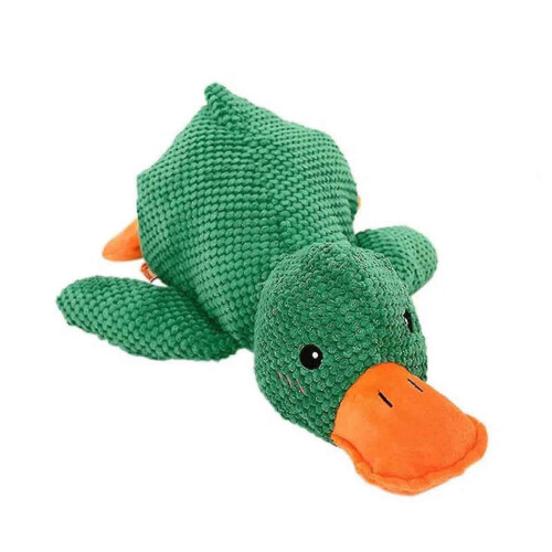Brinquedo interativo em forma de pato para cães com som real de grasnar, peluche macio e resistente