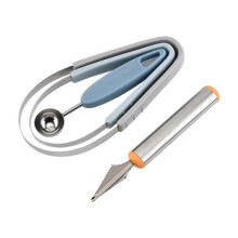 Double-Sided Stainless Steel Fruit Carving Knife, Non-Slip Handle, Kitchen Baking Decorating Tool, Vegetable & Fruit Flower Cutter