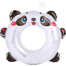 Pływający dmuchany pierścień do basenu z brokatem, urocza panda, przezroczysty, z uchwytem, grubszy, zabawka do wody dla