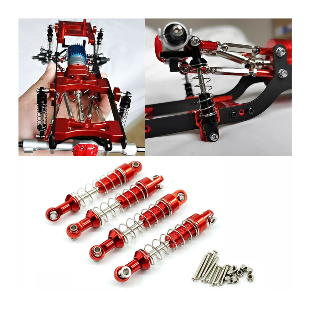 (Red) 4Pcs Metal Shock Absorber Springs For Wpl C14 C24 C34 & Mn D90 D91 D96 Mn99s Red 113121627879