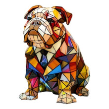 Lampada da tavolo in vetro colorato con bassotto e bulldog francese in resina, decorazione vintage per camera da letto e sogg