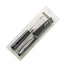 Stainless Steel Vegetable Peeler and Cleaner Set 2-Piece, COMEWE, Black, Easy to Handle