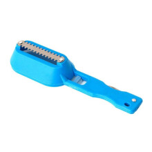 (Red) EMESZON Fish Scaler Blue Stainless Steel De-Scaler with Storage Box Kitchen Fish Cleaning Tool