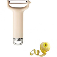 Multifunctional Stainless Steel Y-Shaped Vegetable Peeler, Hanging Design for Fruits, Carrots, Zucchini, Cucumbers, Potatoes, BEJ