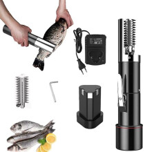 Professional Electric Fish Scaler 6000 RPM 2000mAh 125W 150kg/h 304 Stainless Steel Blade for Carp Crucian Pike Perch Zander Black