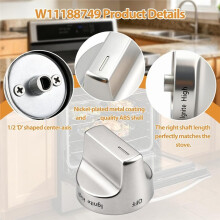 W11188749 Kontrollknopp för W11188749 Knopp Ersättningsdel W10850036, 4591193