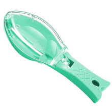 (White) Zenino Fish Scale Remover - Quick Descaler with Sealed Container Lid, Easy Clean, Turquoise