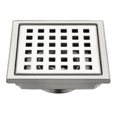 Ralo de Piso Quadrado em Aço Inoxidável 11cm Antiodor com Tampa Removível 11x11cm