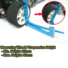 (Blue) 3 In 1 Height Gauge Ruler Aluminum Metal Wheel Camber Measurer RC Road Car Set Up Tool